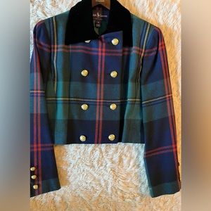 Ralph Lauren purple label plaid vintage wool jacket-size 4